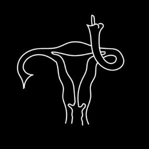 a uterus giving the middle finger 